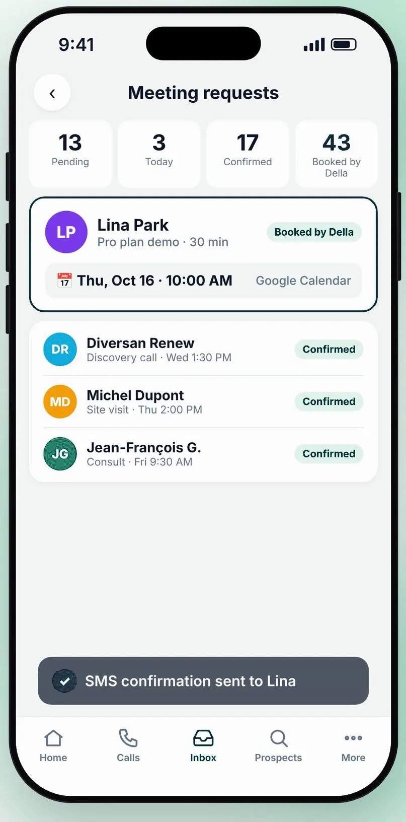 Les disponibilités intelligentes dans l’app Della